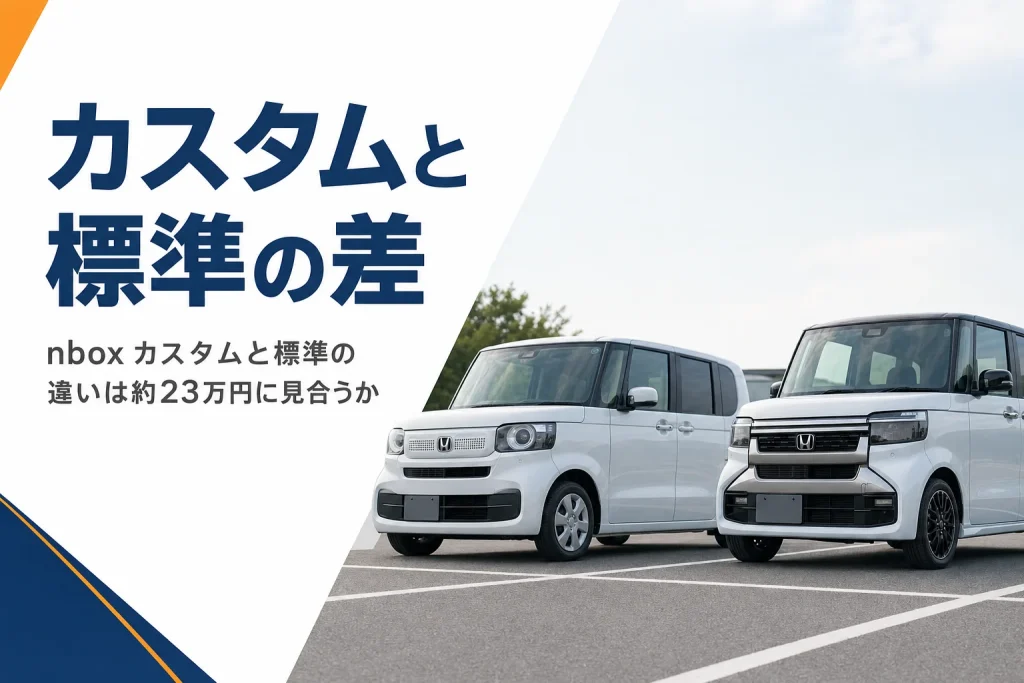 N-BOX標準とN-BOXカスタムを左右に並べて顔つきを比べたイメージ