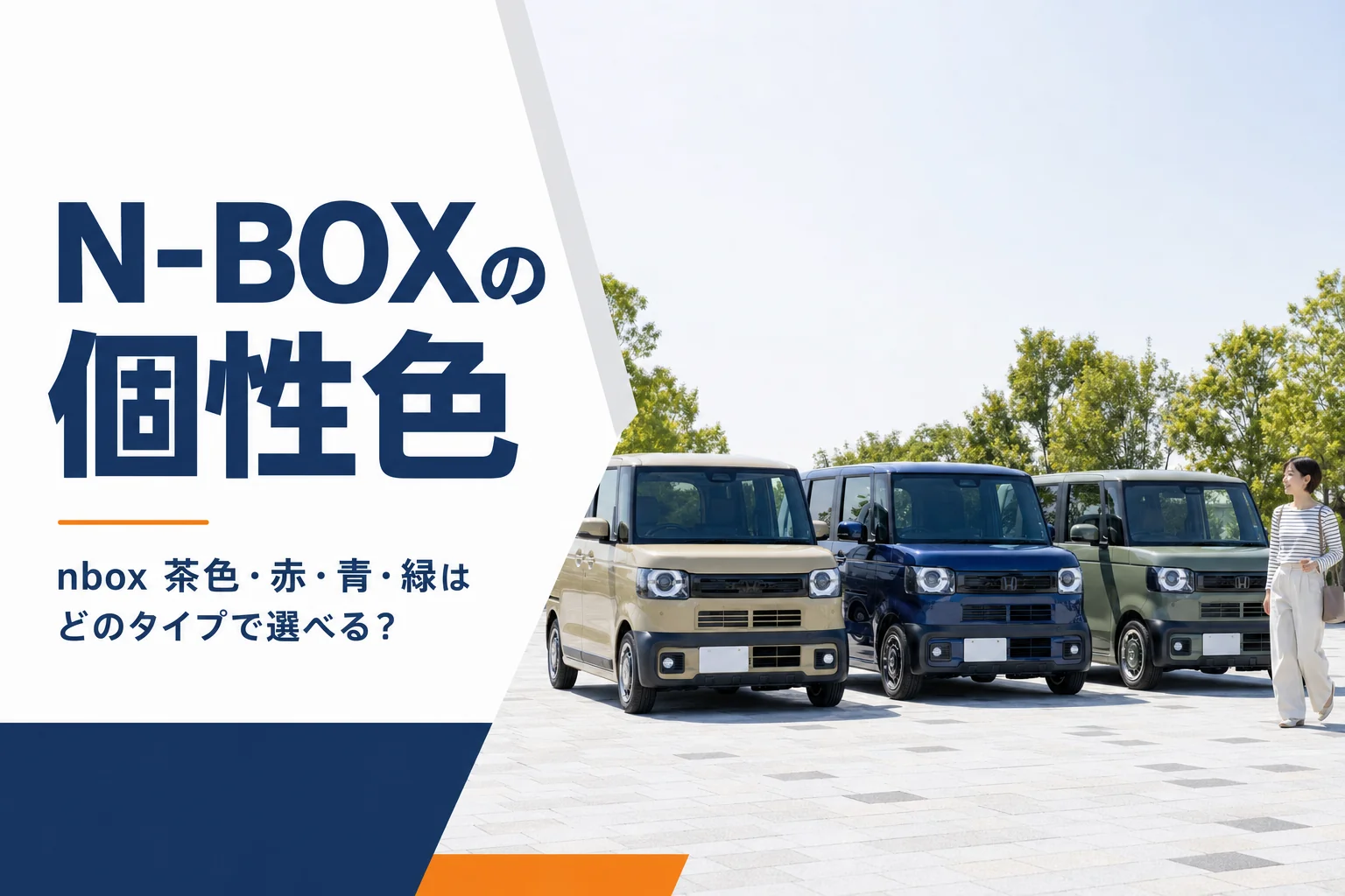 ベージュや青、緑のN-BOXが並んだイメージ