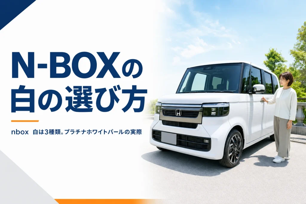 晴れた屋外に停まった白いN-BOXのイメージ