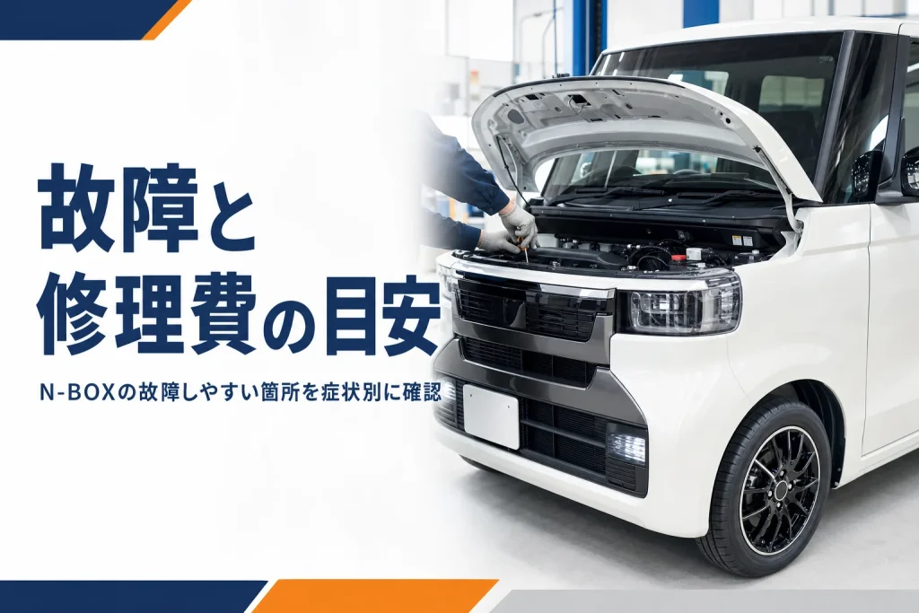 整備工場でエンジンルームを点検している軽ハイトワゴンのイメージ