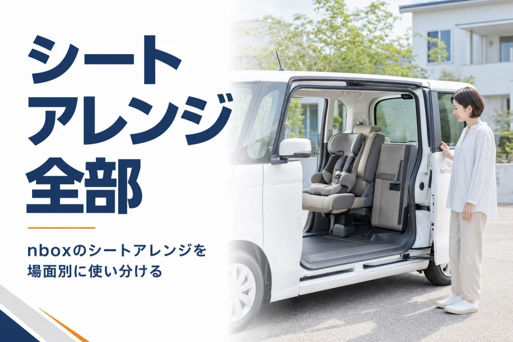 後席の片側を跳ね上げたN-BOXの車内