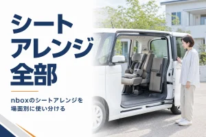 後席の片側を跳ね上げたN-BOXの車内