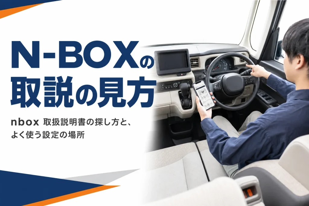 N-BOXの取扱説明書をスマートフォンで確かめるイメージ